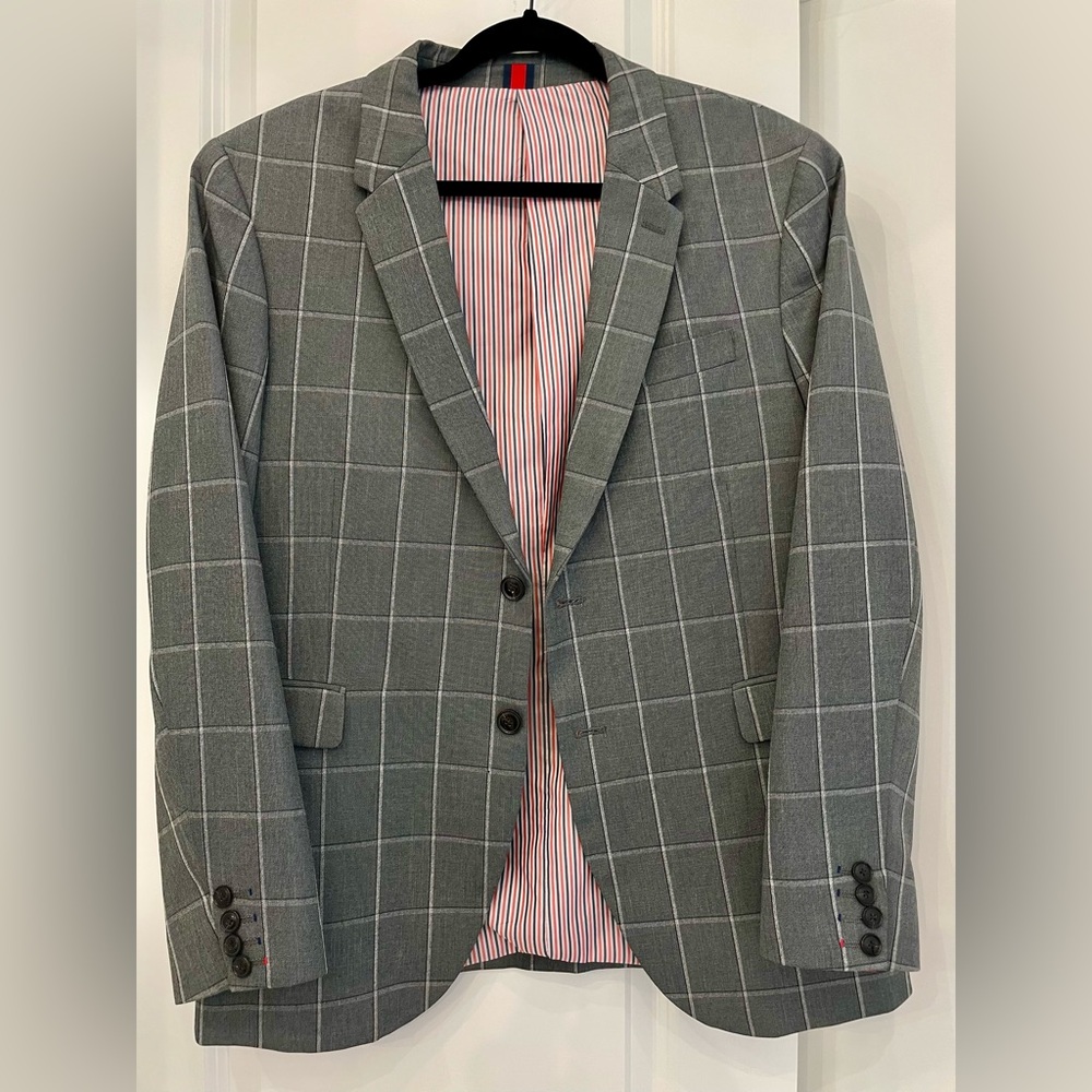 Zara Gray Windowpane Men's Blazer